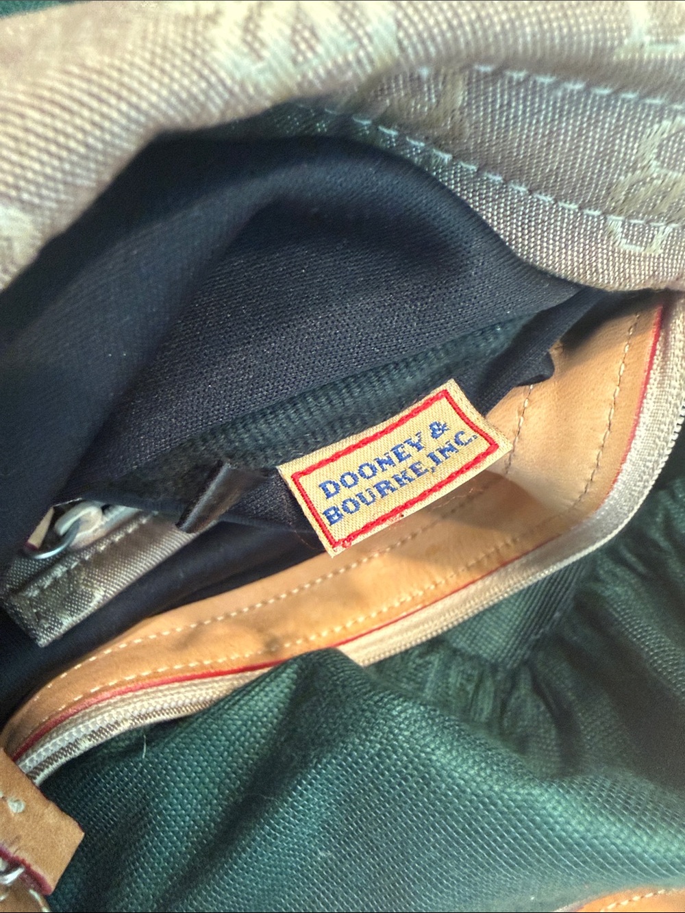 Dooney & Bourke Brown Monogram Shoulder Bag with Tan Strap - Picture 4 of 5